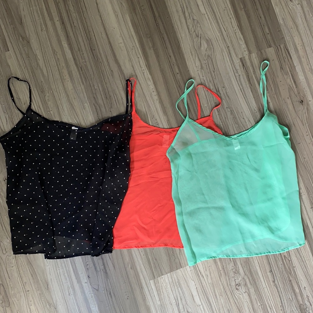 Three chiffon camisoles
